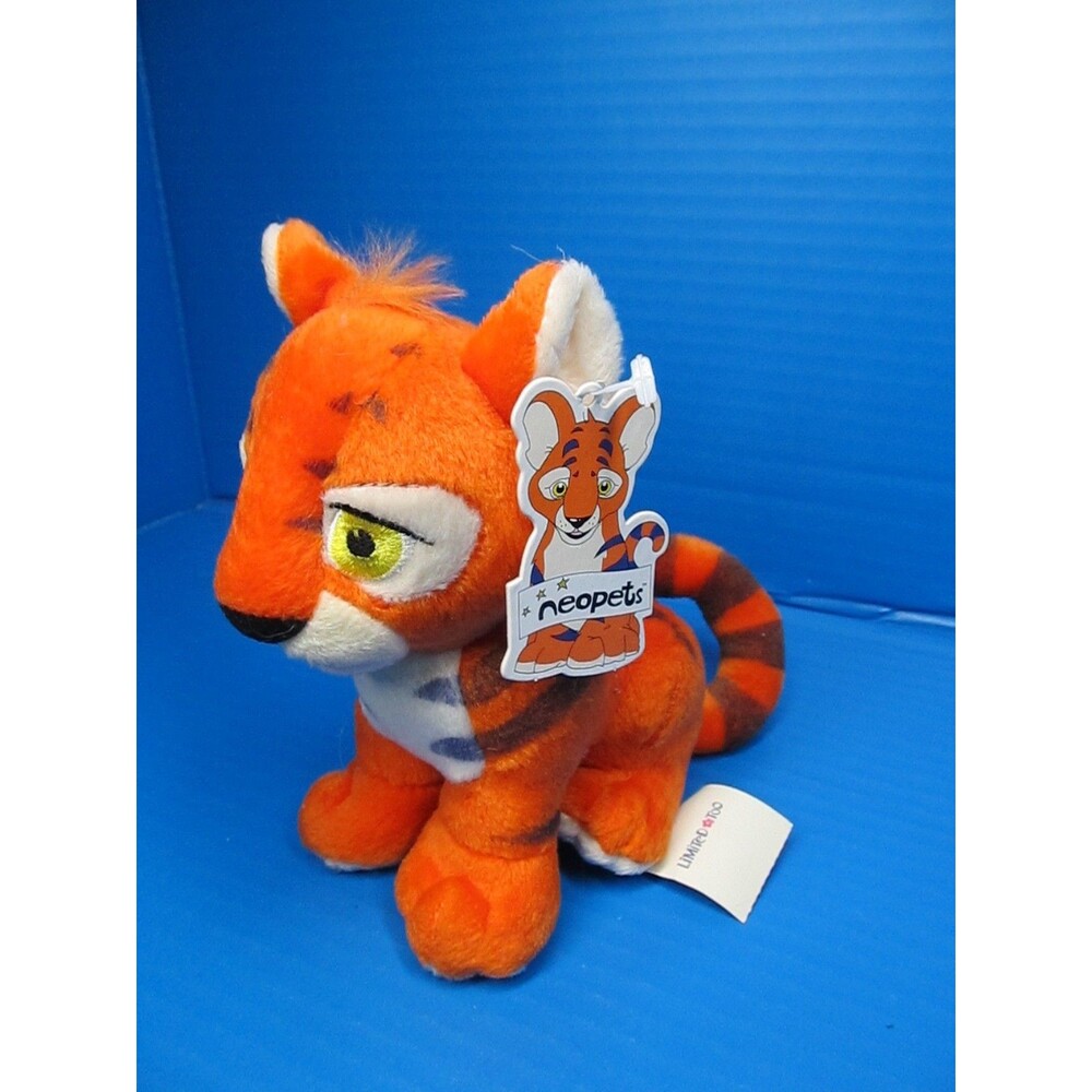 Neopets Orange Kougra Plush 7” 2006 Limited Too Striped Tiger Plushie W/ Tag